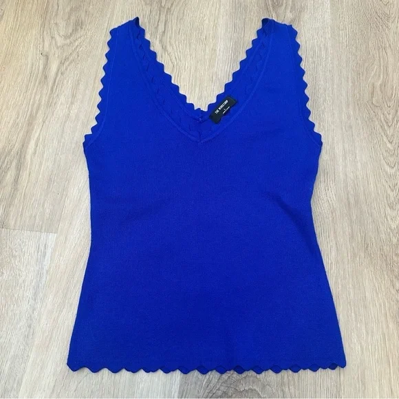 Workshop Republic Clothing Blue Fitted Sleeveless Tank Top - Picture 5 of 6
